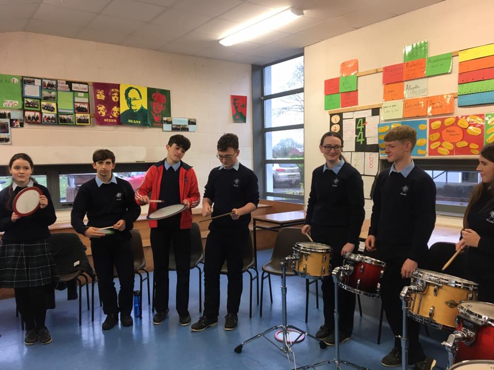 TY Workshops - drumming workshops for secondary schools - Killina Presentation Secondary School